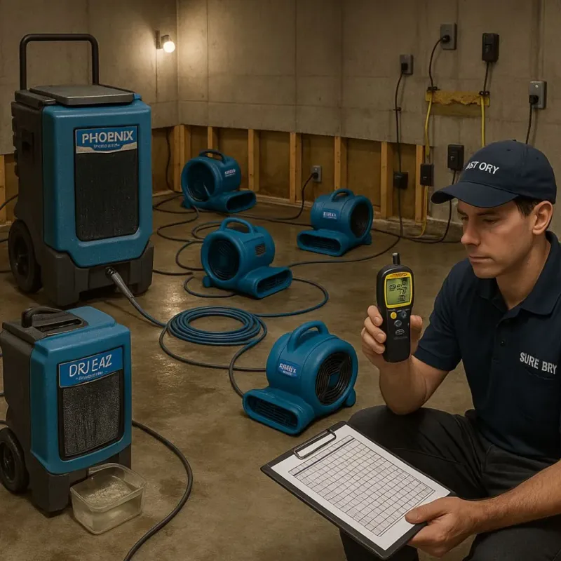 Structural Drying and Dehumidification process in Marshfield, MO
